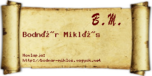 Bodnár Miklós névjegykártya