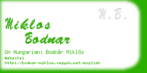miklos bodnar business card