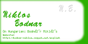 miklos bodnar business card